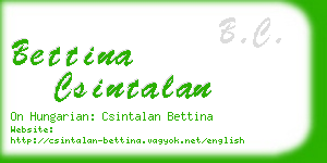 bettina csintalan business card